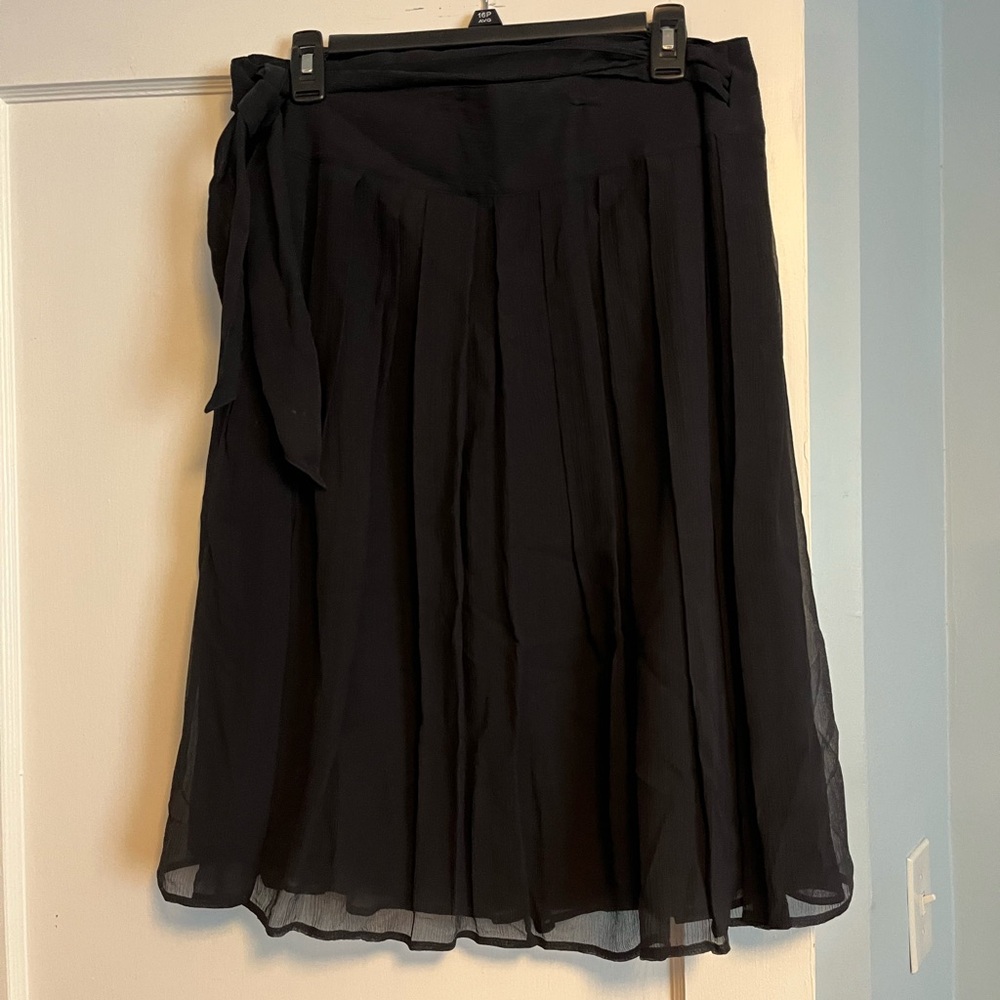 DKNY Classic Black A-Line Wrap Skirt